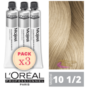 L`Oréal - Pack 3 Tintes MAJIREL 10 1/2 Rubio Muy Muy Claro Muy Palido 50 ml