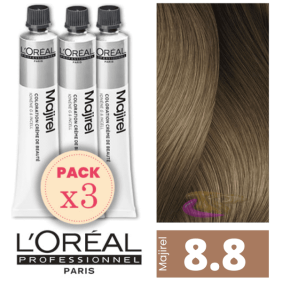 L`Oréal - Pack 3 Tintes MAJIREL 8.8 Rubio Claro Moca 50 ml
