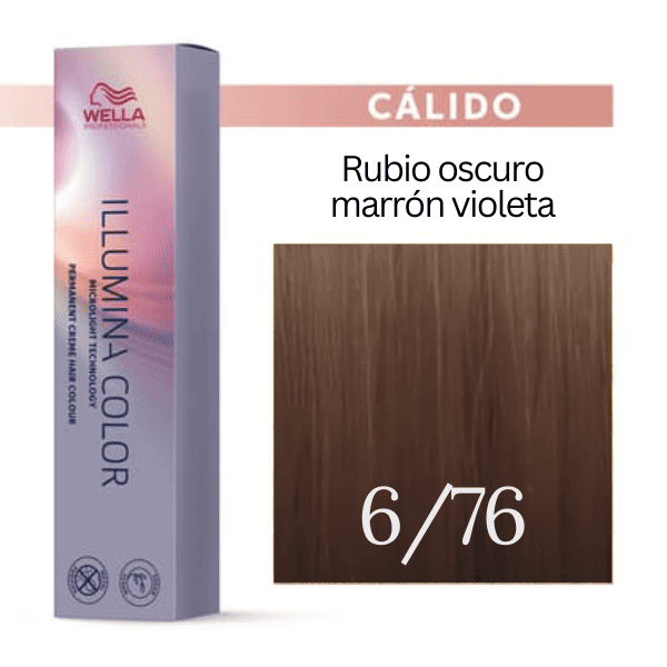 Wella - Tinte Illumina Color 6/76 Rubio Oscuro Marrón Violeta 60 ml