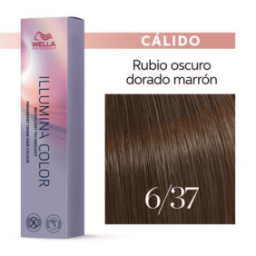 Wella - Tinte Illumina Color 6/37 Rubio Oscuro Dorado Marrón 60 ml