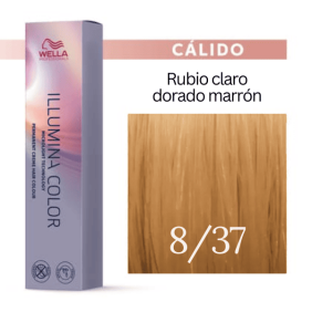 Wella - Tinte Illumina Color 8/37 Rubio Claro Dorado Marrón 60 ml