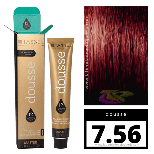 Tassel - Tinte DOUSSE Nº 7.56 RUBIO MEDIO ROJO VIOLETA 100 ml (06854)