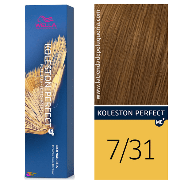 Wella - Tinte Koleston Perfect ME+ Rich Naturals 7/31 Rubio Medio Dorado Ceniza 60 ml