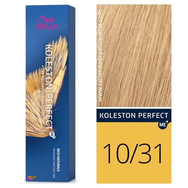 Wella - Tinte Koleston Perfect ME+ Rich Naturals 10/31 Rubio Super Claro Dorado Ceniza 60 ml