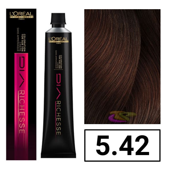 L`Oréal - Coloración DIARICHESSE 5.42 Marrón Cobrizo sin amoniaco 50 ml