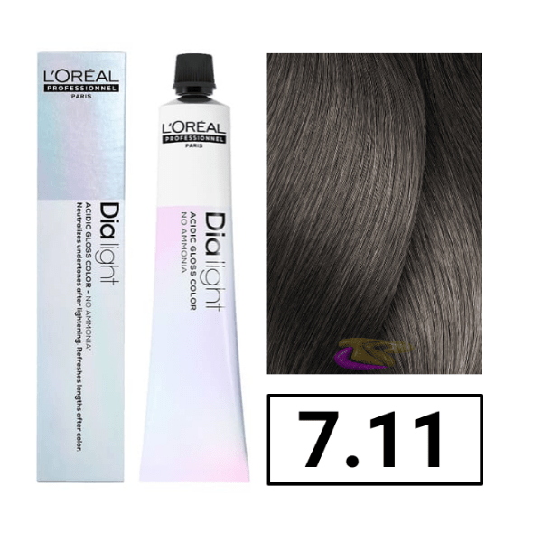 L`Oréal - Coloración DIALIGHT 7.11 Rubio Ceniza Profundo sin amoniaco 50 ml