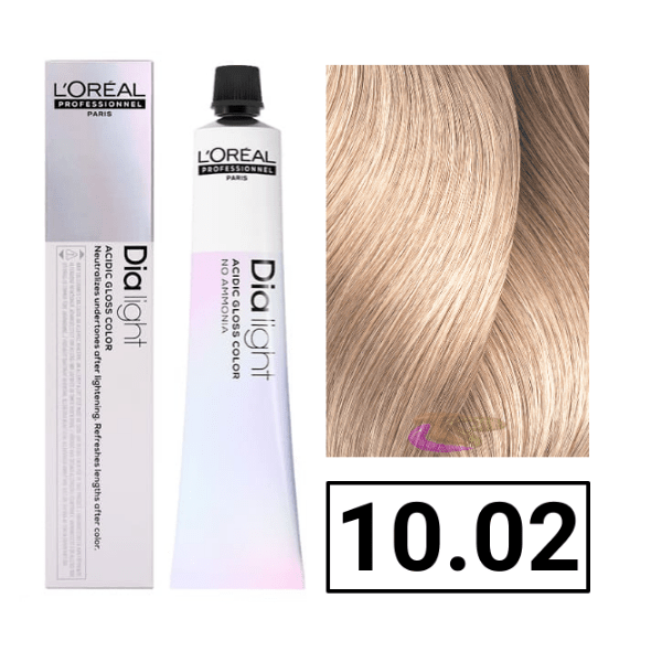 L`Oréal - Coloración DIALIGHT 10.02 Milkshake Rubio Platino Natural Irisado sin amoniaco 50 ml