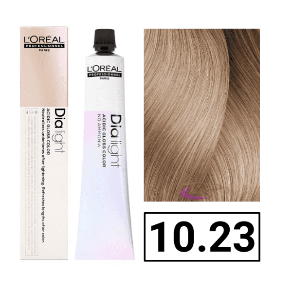 L`Oréal - Coloración DIALIGHT 10.23 Milkshake Rubio Platino Irisado Dorado sin amoniaco 50 ml