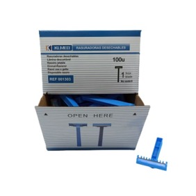 Klmed - Cuchillas rasuradoras klmed UNA hoja en color AZUL en caja de 100 uds (400130)