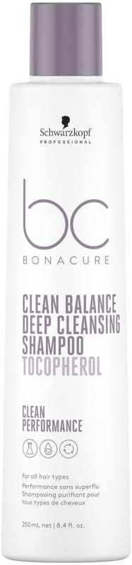 Schwarzkopf Bonacure - Champú Purificante CLEAN BALANCE DEEP CLEANSING (Tocopherol) (Eliminador de Residuos) 250 ml