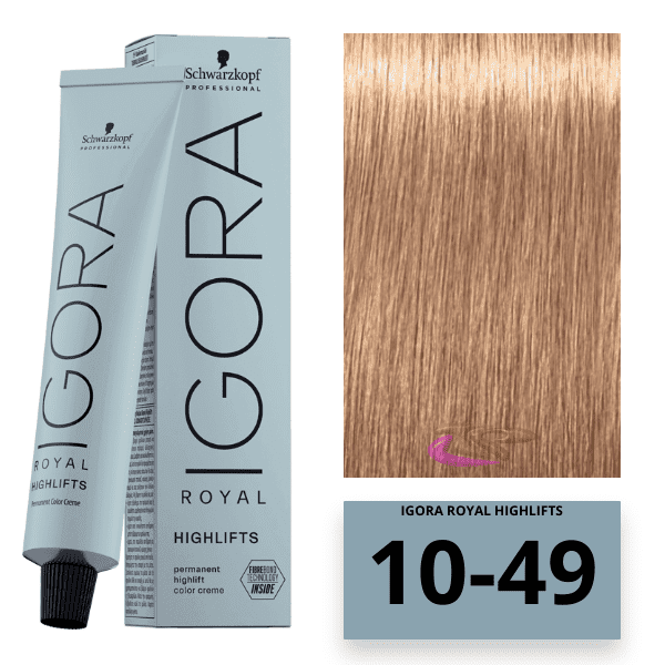 Schwarzkopf - Tinte Igora Royal HIGHLIFTS 10/49 Rubio Platino Beige Violeta 60 ml 