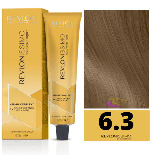 Revlon - Tinte Revlonissimo Colorsmetique 6.3 Rubio Oscuro Dorado 60 ml (Ker-Ha Complex)