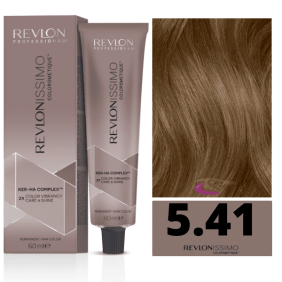 Revlon - Tinte Revlonissimo Colorsmetique 5.41 Castaño Claro Marrón Ceniza 60 ml (Ker-Ha Complex)