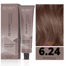 Revlon - Tinte Revlonissimo Colorsmetique 6.24 Rubio Oscuro Irisado Marrón 60 ml (Ker-Ha Complex)