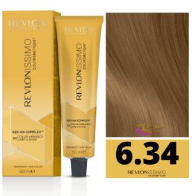 Revlon - Tinte Revlonissimo Colorsmetique 6.34 Rubio Oscuro Dorado Cobrizo 60 ml (Ker-Ha Complex)