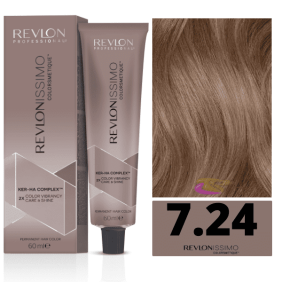 Revlon - Tinte Revlonissimo Colorsmetique 7.24 Rubio Medio Irisado Marrón 60 ml (Ker-Ha Complex)