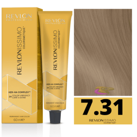 Revlon - Tinte Revlonissimo Colorsmetique 7.31 Rubio Medio Dorado Ceniza 60 ml (Ker-Ha Complex)