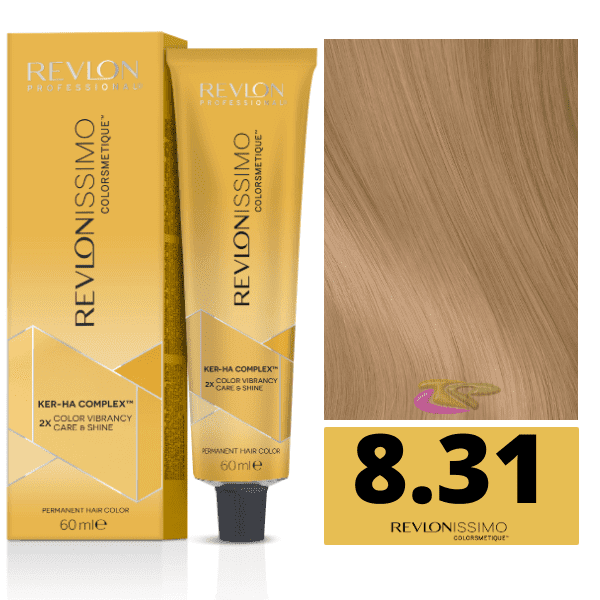 Revlon - Tinte Revlonissimo Colorsmetique 8.31 Rubio Claro Dorado Ceniza 60 ml (Ker-Ha Complex)