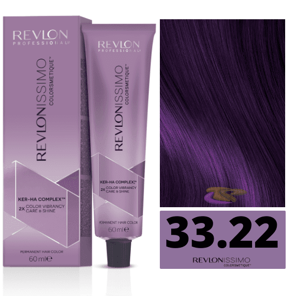 Revlon - Tinte Revlonissimo Colorsmetique 33.22 Castaño Oscuro Borgoña Intenso 60 ml (Ker-Ha Complex)