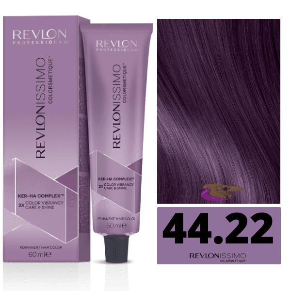 Revlon - Tinte Revlonissimo Colorsmetique 44.22 Castaño Medio Borgoña Intenso 60 ml (Ker-Ha Complex)