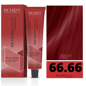 Revlon - Tinte Revlonissimo Colorsmetique 66.66 Rubio Oscuro Rojo Púrpura Intenso 60 ml (Ker-Ha Complex)