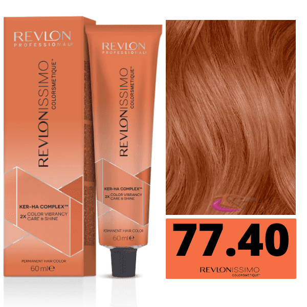 Revlon - Tinte Revlonissimo Colorsmetique 77.40 Rubio Medio Cobrizo Intenso 60 ml (Ker-Ha Complex)