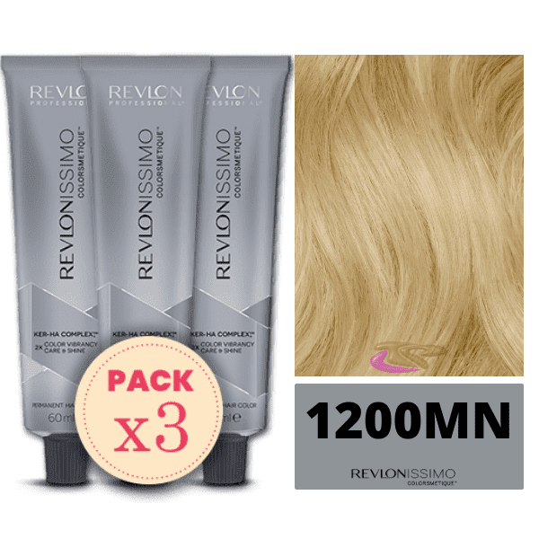 Revlon - Pack 3 Tintes REVLONISSIMO COLORSMETIQUE 1200MN Natural 60 ml (Ker-Ha Complex)