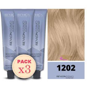 Revlon - Pack 3 Tintes REVLONISSIMO COLORSMETIQUE 1202 Platino 60 ml (Ker-Ha Complex)