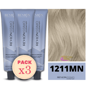 Revlon - Pack 3 Tintes REVLONISSIMO COLORSMETIQUE 1211MN Ceniza 60 ml (Ker-Ha Complex)