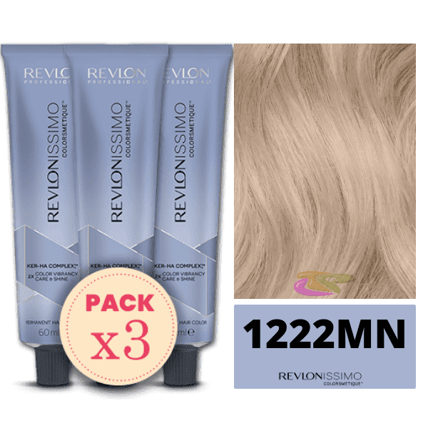 Revlon - Pack 3 Tintes REVLONISSIMO COLORSMETIQUE 1222MN Irisado 60 ml (Ker-Ha Complex)