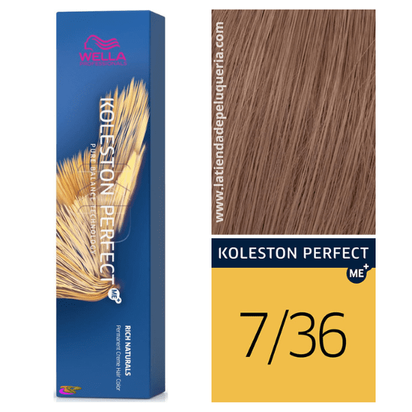 Wella - Tinte Koleston Perfect ME+ Rich Naturals 7/36 Rubio Medio Dorado Violeta 60 ml