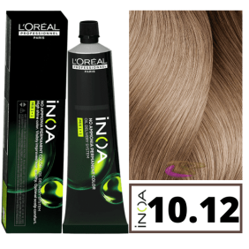 L`Oréal - Tinte INOA sin amoniaco 10.12 Rubio Platino Ceniza Irisado 60 ml