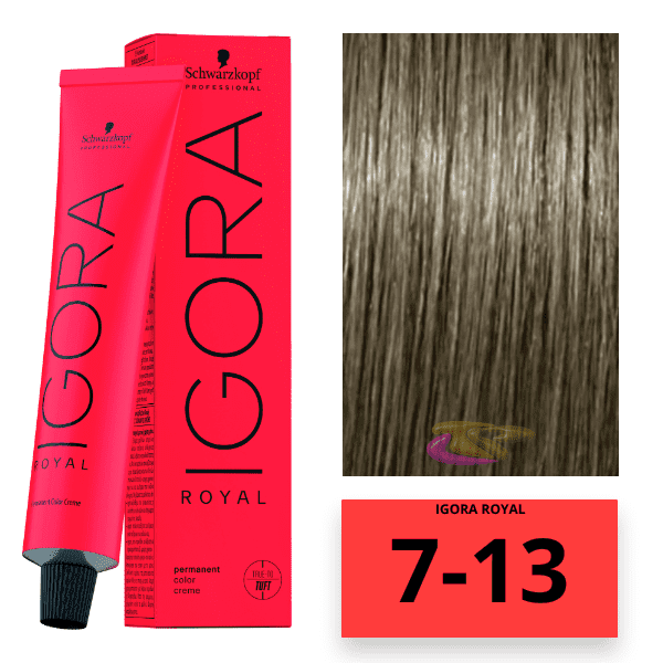 Schwarzkopf - Tinte Igora Royal 7/13 Rubio Medio Ceniza Mate 60 ml 