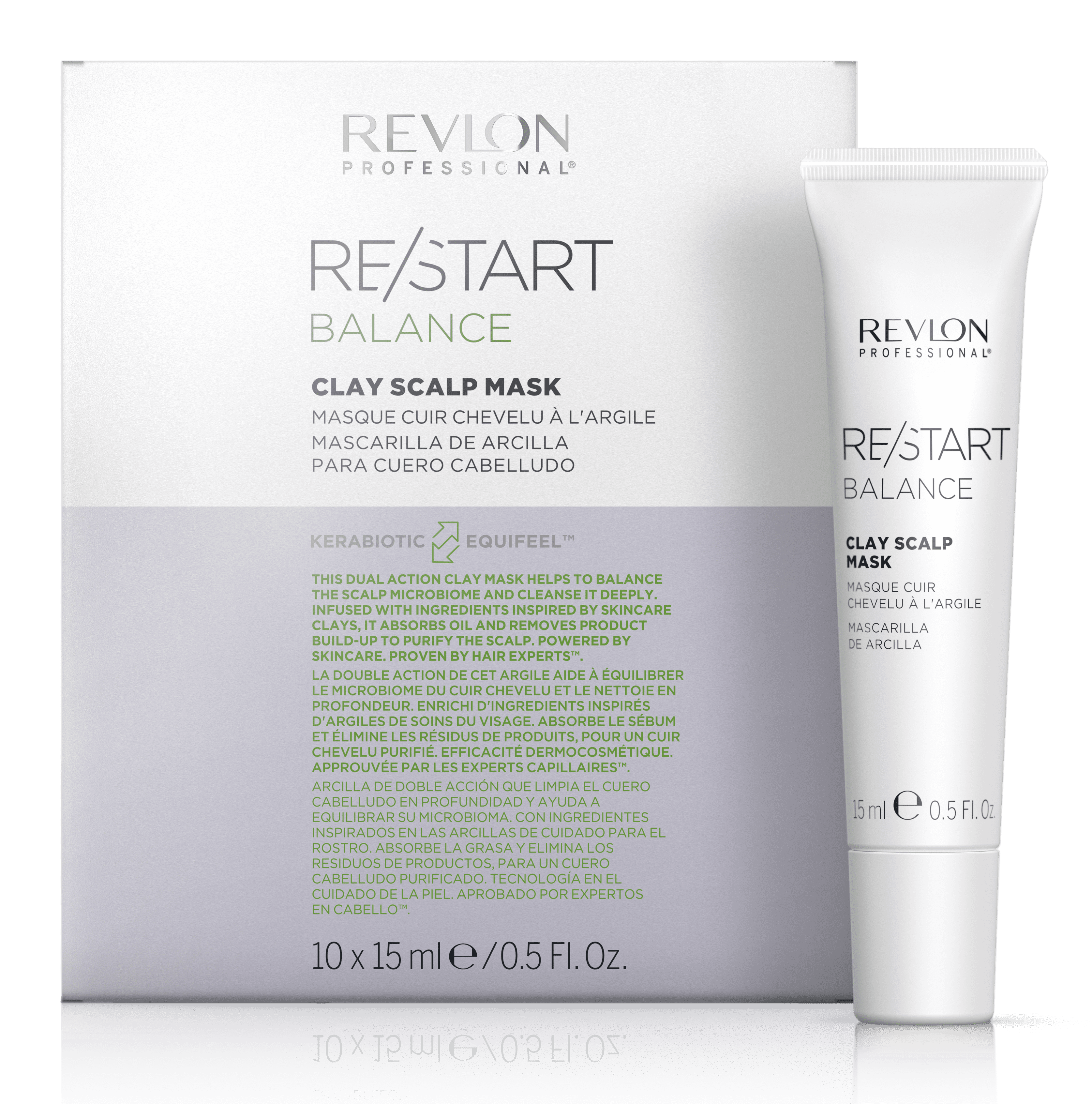 Revlon Restart - Mascarilla de Arcilla BALANCE para cuero cabelludo 10x15 ml