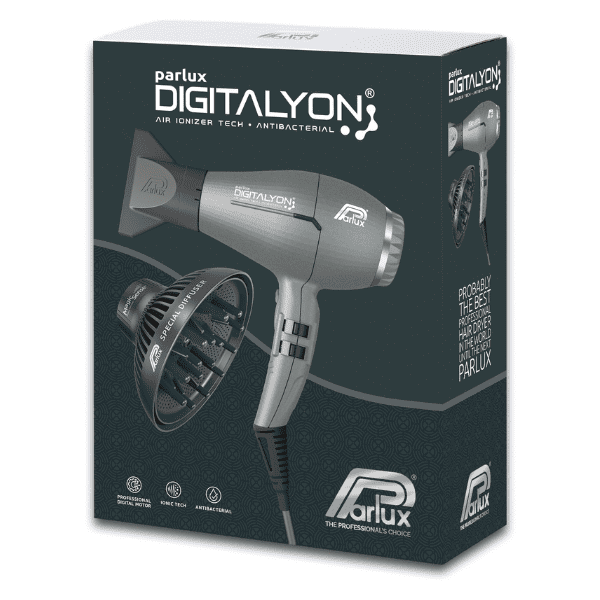 Parlux - Secador DIGITALYON Gris Glitter 2400 watios + Difusor Magic Sense