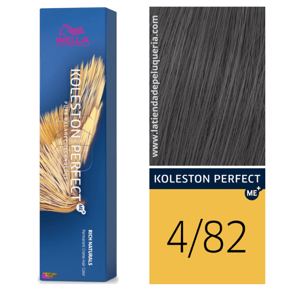 Wella - Tinte Koleston Perfect ME+ Rich Naturals 4/82 Castaño Medio Perla Mate 60 ml