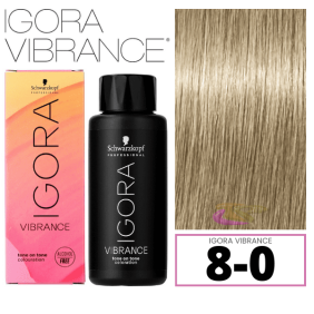 Schwarzkopf - Tinte Igora Vibrance 8-0 Rubio Claro Natural 60 ml (demipermanente)