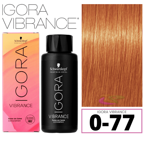 Schwarzkopf - Tinte Igora Vibrance 0-77 Potenciador Concentrado Cobrizo 60 ml (demipermanente)