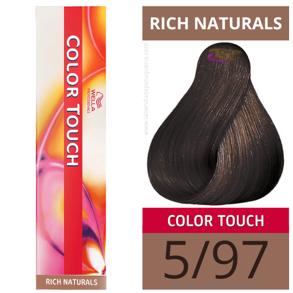 Wella - Baño COLOR TOUCH Rich Naturals 5/97 Castaño Claro Cendré Marrón (sin amoníaco) de 60 ml