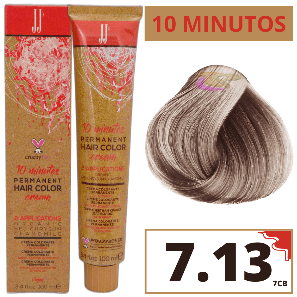 JJ`s - Tinte 10 MINUTOS Nº 7.13 Rubio Medio Beige Frío (7CB) 100 ml