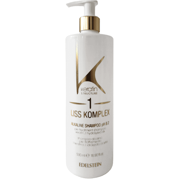 Keratin Structure - Champú Alcalino pH8.2 (Fase 1) de tratamiento LISS KOMPLEX 500 ml (Alisado 100% - Reductor Volumen - Cauterización) Duración 4-6 meses 