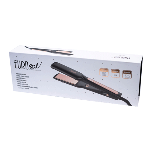 Eurostil - Plancha de pelo profesional COPPER (placa ancha) (09036)