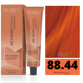 Revlon - Tinte Revlonissimo Colorsmetique 88.44 Rubio Cobrizo Eléctrico 60 ml (Ker-Ha Complex)