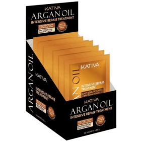 Kativa - 12 SOBRES de Mascarilla ARGAN OIL (libre de sal y sin sulfatos) de 35 gramos