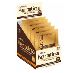 Kativa - 12 SOBRES de Mascarilla KERATINA (libre de sal y sin sulfatos) de 35 gramos