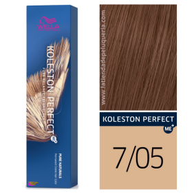 Wella - Tinte Koleston Perfect Pure Naturals 7/05 Rubio Medio Natural Caoba de 60 ml