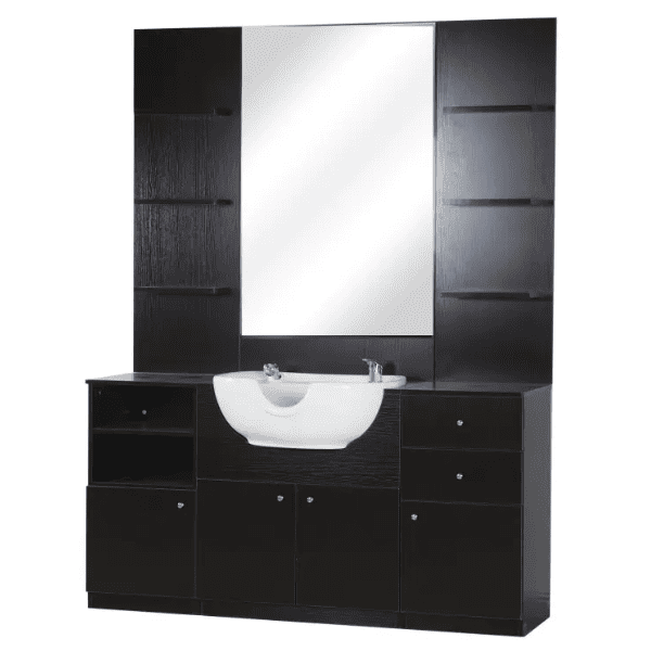 Italian Design - Tocador de BARBERÍA CON LAVACABEZAS (IDMBAR-1080A)