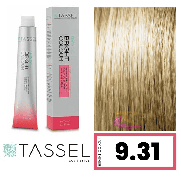 Tassel - Tinte BRIGHT COLOUR con Argán y Keratina Nº 9.31 RUBIO MUY CLARO DORADO CENIZA 100 ml (09271)