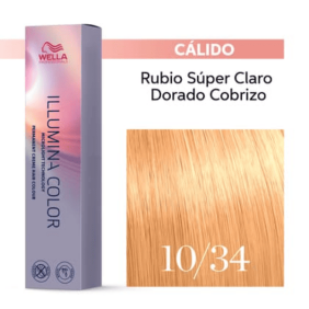 Wella - Tinte Illumina Color 10/34 Rubio Super Claro Dorado Cobrizo 60 ml