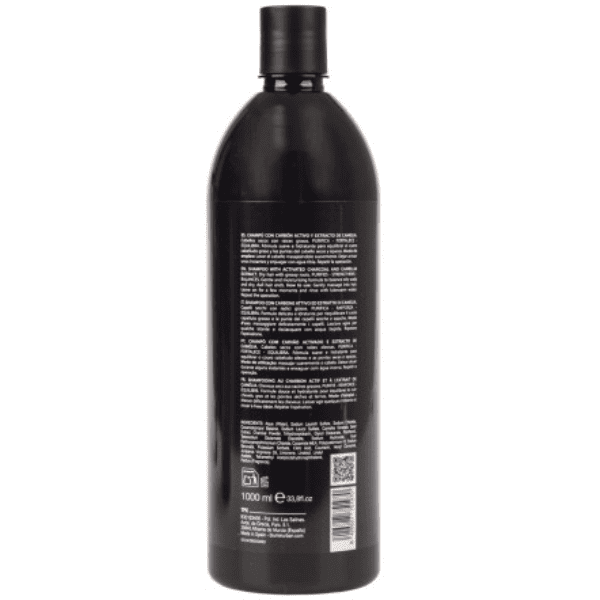 Blumin - Champú CARBÓN ACTIVO Y EXTRACTO CAMELIA (para cabellos secos con raíz grasa) 1000 ml